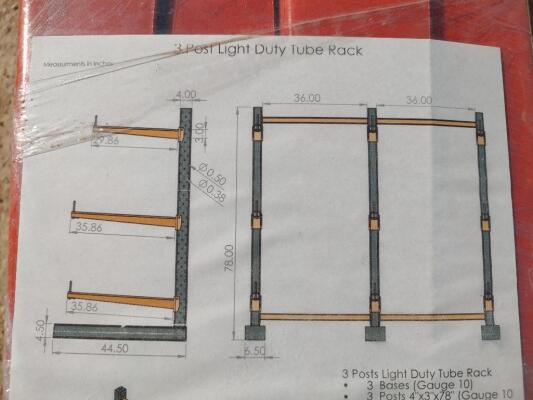 3 Post Light Duty Tube Rack