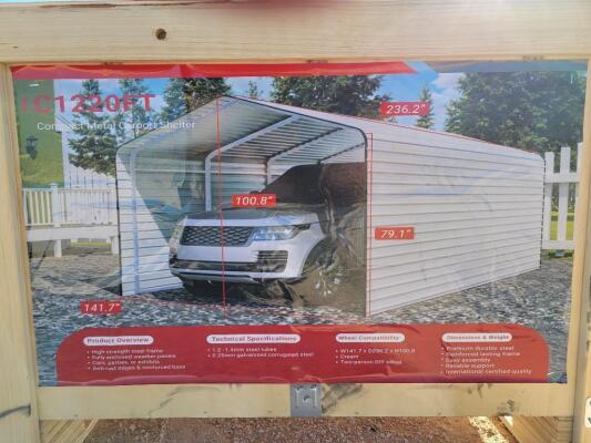 SD Lanch SDLC1220 High -End 12ft x 20ft Metal Carport