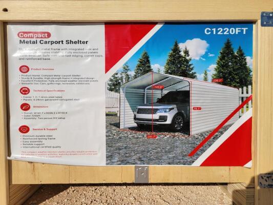 SD Lanch SDLC1220 High-End 12ft x 20ft Metal Carport