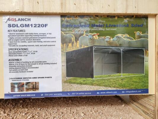 SD Lanch SDLGM1220F 12ft x 20ft Galvanized Metal Livestock Shelter