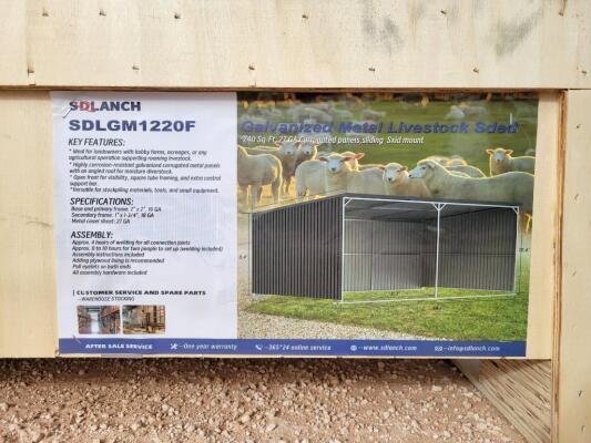 SD Lanch SDLGM1220F 12ft x 20ft Galvanized Metal Livestock Shelter