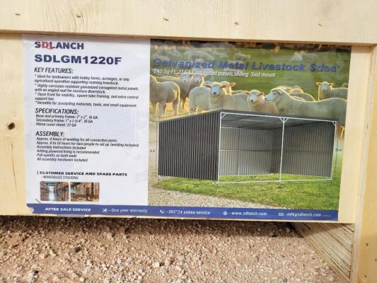 SD Lanch SDLGM1220F 12ft x 20ft Galvanized Metal Livestock Shelter