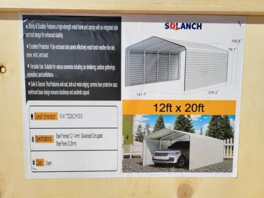 SD Lanch SDLC1220 High-End 12ft x 20ft Metal Carport