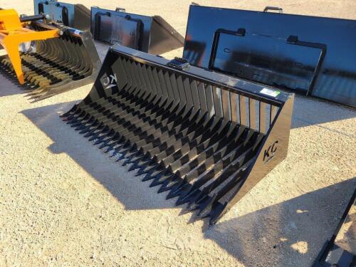 KC 72" Skid Steer Fine Skeleton Bucket, High Side