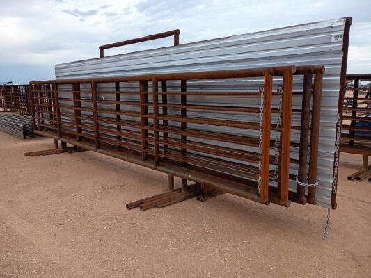 (5) 24Ft Free Standing Fence Panels & (1) 24Ft Free Standing Windbreak Panel