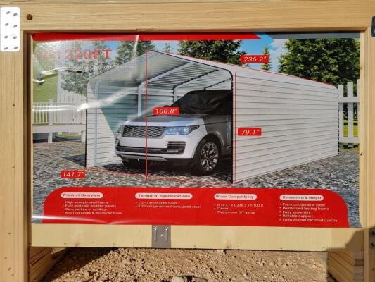 SD Lanch SDLC1220 High-End 12ft x 20ft Metal Carport