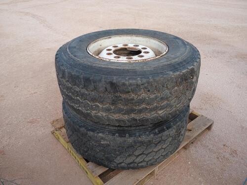 (2) Truck Wheels w/Tires 385/65 R 22.5