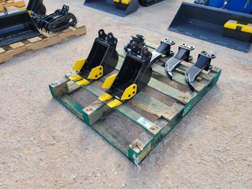 Pallet of Mini Excavator Attachments