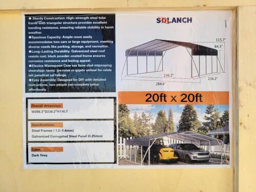 SD Lanch SDLC2020 High-End 20ft x 20ft Carport