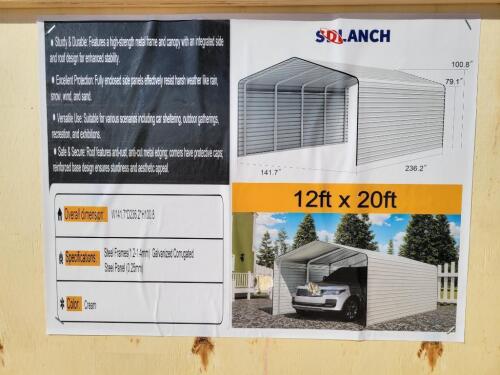 SD Lanch SDLC1220 High-End 12ft x 20ft Metal Carport