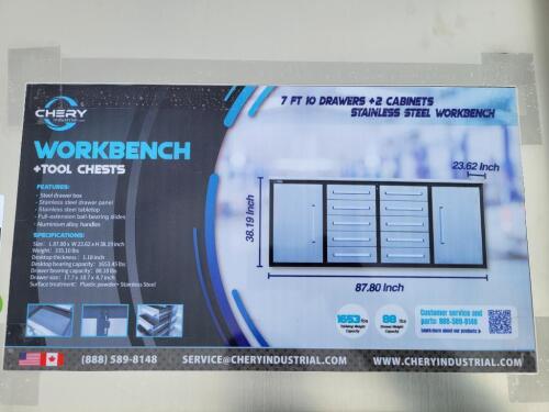 Chery 7ft Stainless Steel Work Bench Cabinet