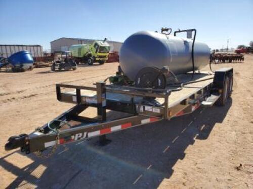 Unused PJ Utility Trailer with a 1,000 Gallon Pressurized Fuel Tank and Unused Air Compressor