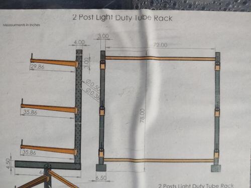 2 Post Light Duty Tube Rack