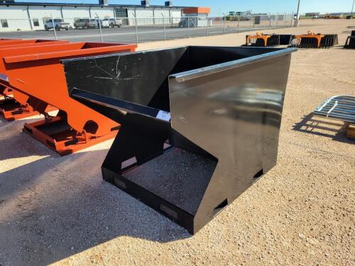 KC 2 CY. Skid Steer Trash Hopper w/Fork Pockets