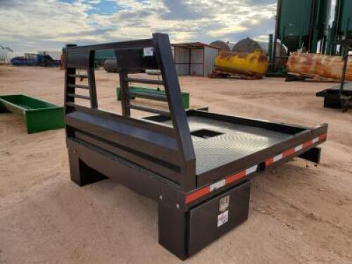 Unused Flat Bed Bed with Hay Forks Attachment