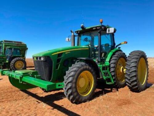 2010 JOHN DEERE 8225R MFWD DSL. TRACTOR, CAB, A/C, P/S TRANS., 3 PT., 4 HYD., WTS., Q.H., 420/85R34 FRONT RUBBER, 480/80R50 RUBBER, DUALS, (7420 HRS.)