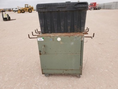 metal storage cabinet & container with miscellaneous items