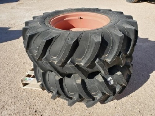 (2) Kubota Tractor Rear Wheels/Unused Tires 14.9-24