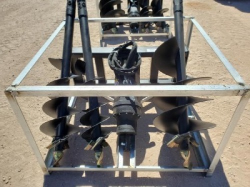 Unused Greatbear Skid Steer Auger Attachment with 3 digging bits 10'' 13'' 20''