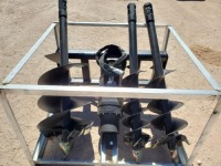 Unused Greatbear Skid Steer Auger Attachment with 3 digging bits 10'' 13'' 20''