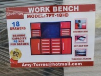 Unused Steelman 7ft Work Bench with 18 Drawers