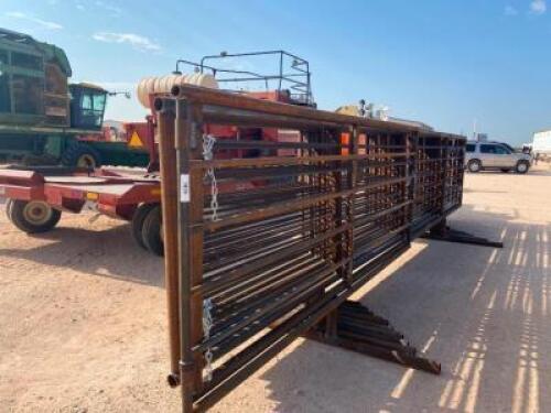 (10) 24' Freestanding Cattle Panels one with 12Ft Gate 