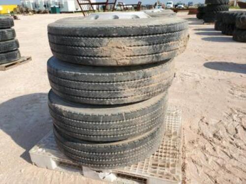 (4) Truck Wheels/Tires 11 R 22.5 14PR