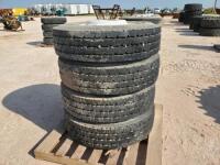 (4) Truck Wheels/Tires 11 R 22.5