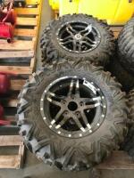 JOHN DEERE GATOR WHEELS AND TIRES, LIKE NEW