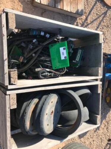 LOT OF PLANTER PARTS AND MONITOR WIRES 