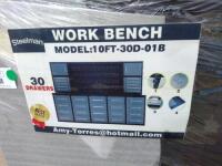 Unused Steelman 10ft Work Bench with 30 Drawers