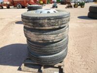 (4) Truck Wheels/Tires 11 R 22.5 14PR