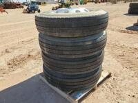 (4) Truck Wheels/Tires 11 R 22.5 14PR