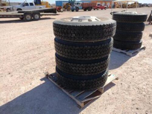 (4) Truck Wheels/Tires 275/80 R 22.5