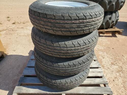 (4) Unused Trailer Wheels/Tires 225/75 D 15