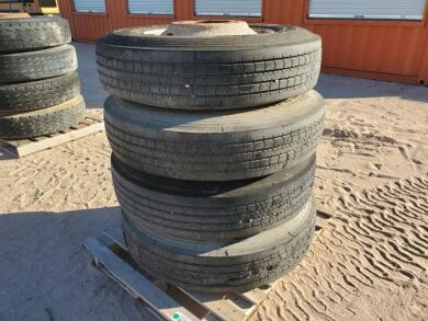 (4) Truck Wheels/Tires 11 R 24.5