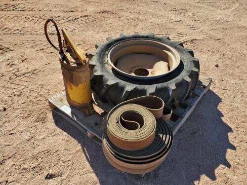 irrigation pivot wheel/(2) Hammer mill Drive Belts/ Oil Can