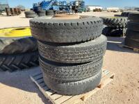 (4) Truck Wheels/Tires 11 R 24.5