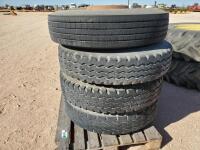 (4) Truck Wheels/Tires 11 R 24.5