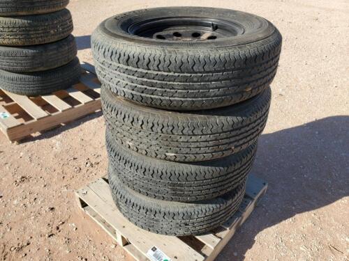 (4) Unused Trailer Wheels/Tires 205/75 R 15