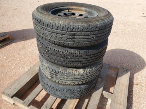 (4) Unused Trailer Wheels/Tires 205/75 R 15