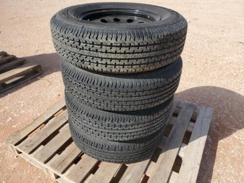 (4) Unused Trailer Wheels/Tires 205/75 R 15