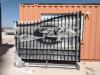 UNUSED GREATBEAR 20 FT BI-PARTING WROUGHT IRON GATE WITH DEER ARTWORK