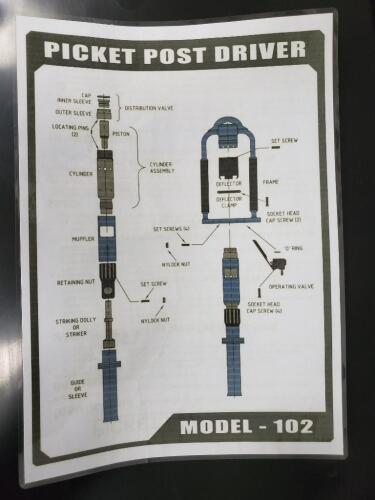 Unused Marchant Air Driven Picket Post Driver