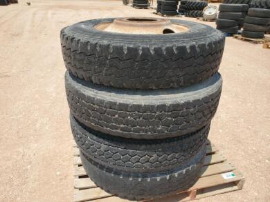 (4) Truck Wheels/Tires 11 R 24.5