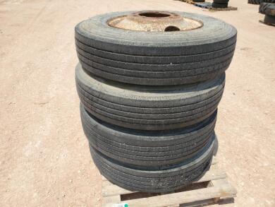 (4) Truck Wheels/Tires 11 R 24.5