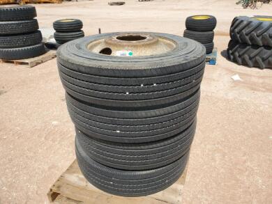 (4) Truck Wheels/Tires 11R24.5