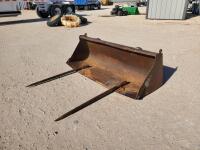 Tractor Front Loader Bucket with Hay Forks