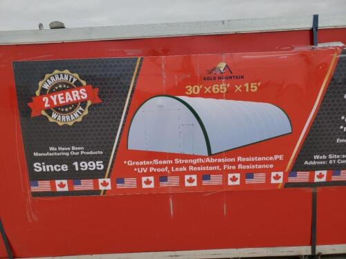 Unused Gold Mountain Dome Shelter 30' x 65' x 15'
