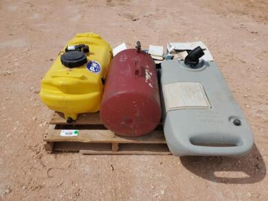 Pallet with Miscellaneous Tanks & Sprinkler Heads